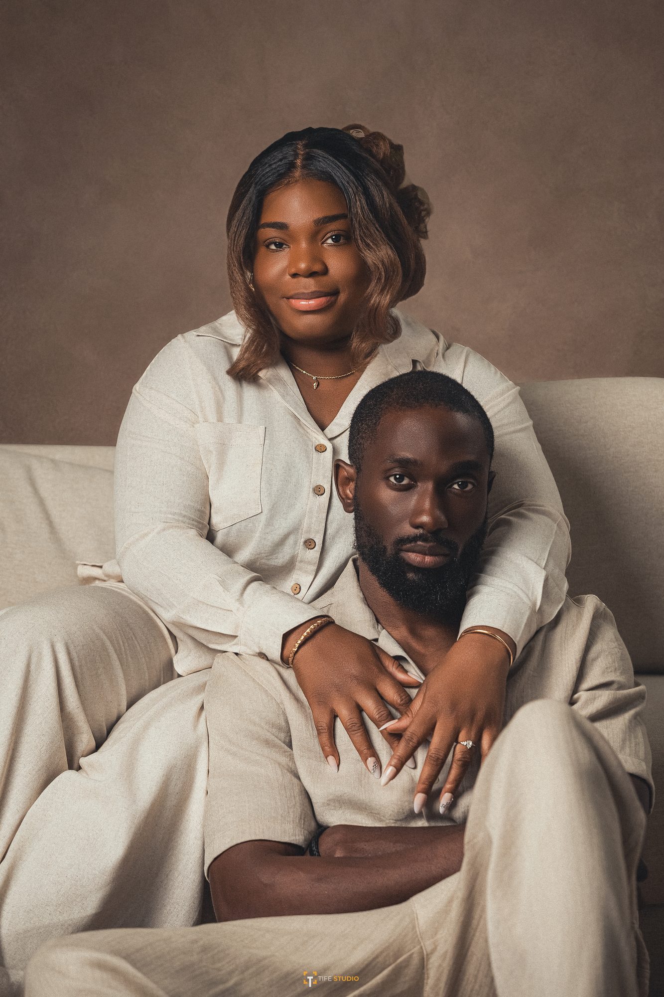 Studio couple portrait by TIFE STUDIO